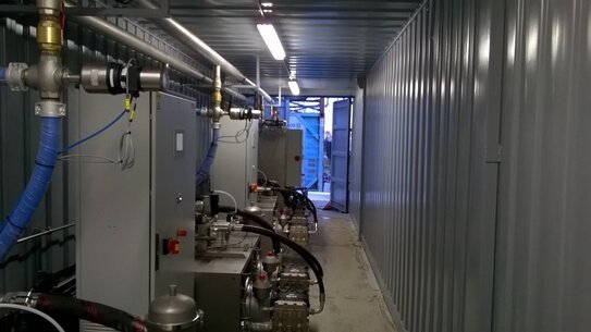 Technical installation in container